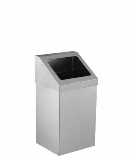  Krom Açık Çatı Kapaklı Çöp Kovası 