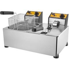Remta 5+5 Lt Çiftli Elektrikli Fritöz | Kompakt Endüstriyel Kızartma Makinesi - R93