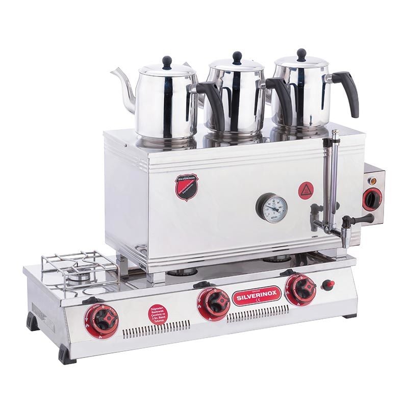 Işıkgaz 2101 60 Çay Ocağı – Çift Taban, 3 Demlikli, 33 L, Elektrikli+LPG