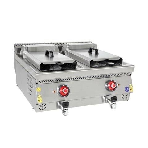 Himaksan HMK-SFE 873 Set Üstü Elektrikli Fritöz – 12+12 Litre Kapasiteli, Profesyonel Endüstriyel Fritöz (80x70x30 cm)