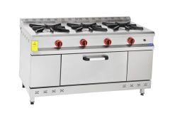 Himaksan 3 Lü Kuzine 3 Ocak 1 Fırın Gazlı Lpg Li 150X60X85 HMK-KZG 1560