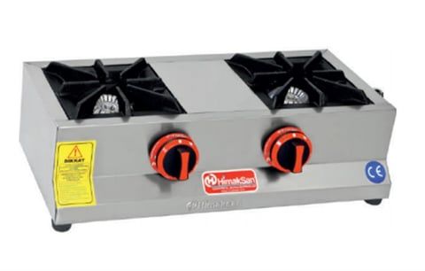 Himaksan HMK-MN 2 Ekonomik 2’li Set Üstü Ocak – Gazlı & LPG’li, Kompakt Endüstriyel Ocak (60x30x14 cm)