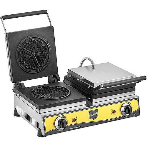 Remta Çiftli Çiçek Waffle Makinası W13 | Elektrikli, 16 cm, Profesyonel