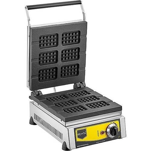 Remta 6’lı Çubuk Waffle Makinesi W17 | Elektrikli, Paslanmaz, Tekli Çubuk