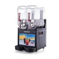 Samixir Allure SLUSH24.BA Çift Hazneli Slush Makinesi | 24 Litre Siyah Soğuk Meyve Suyu Dispenseri
