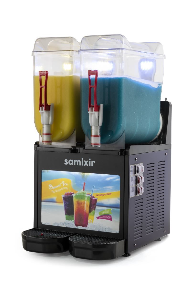 Samixir Slush Makinesi Soğuk Meyve Suyu Dispenseri Allure 12+12 L Siyah