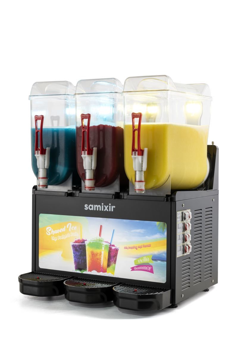 Samixir Slush Makinesi Soğuk Meyve Suyu Dispenseri Allure 12+12+12 L Siyah