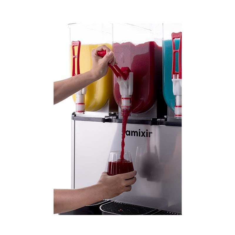 Samixir SLUSH36 36 L Triple Ice Slush Granita ve Milkshake Dispenseri – 3 Hazneli, Inox