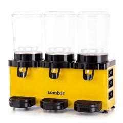 Samixir MMM30.AY 30 L Triple Soğuk İçecek Dispenseri – Panoramik, 3 Hazneli, Sarı