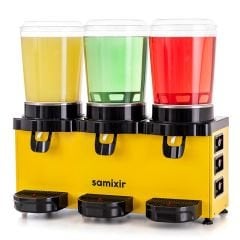 Samixir MMM30.AY 30 L Triple Soğuk İçecek Dispenseri – Panoramik, 3 Hazneli, Sarı