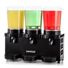 Samixir MMM30.AB 30 L Triple Soğuk İçecek Dispenseri – Panoramik, 3 Hazneli, Siyah