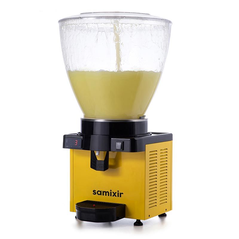 Samixir S40.DY 40 L Dijital Soğuk İçecek Dispenseri – Panoramik, Sarı, Tek Hazneli