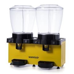 Samixir SS44 Panaromik Analog Twin Soğuk İçecek Dispenseri, 22+22 L, Fıskiyeli, Sarı