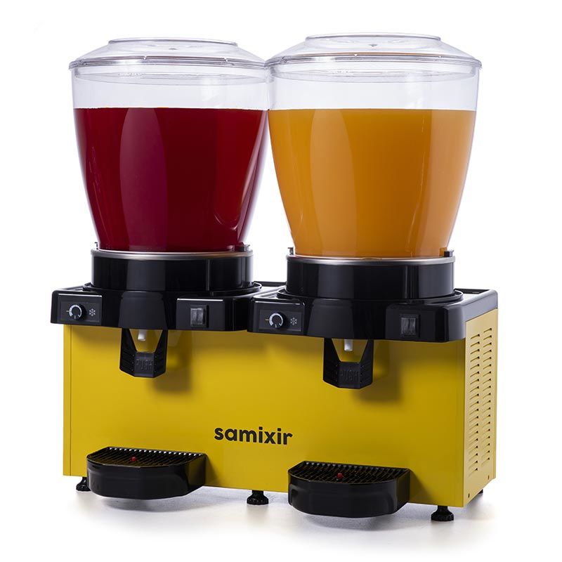 Samixir MM44.AY 22+22 L Çift Hazneli Soğuk İçecek Dispenseri – Karıştırıcılı, Analog, Sarı