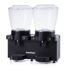 Samixir MM44.AB Panaromik Analog Twin Soğuk İçecek Dispenseri, 22+22 L, Karıştırıcılı, Siyah