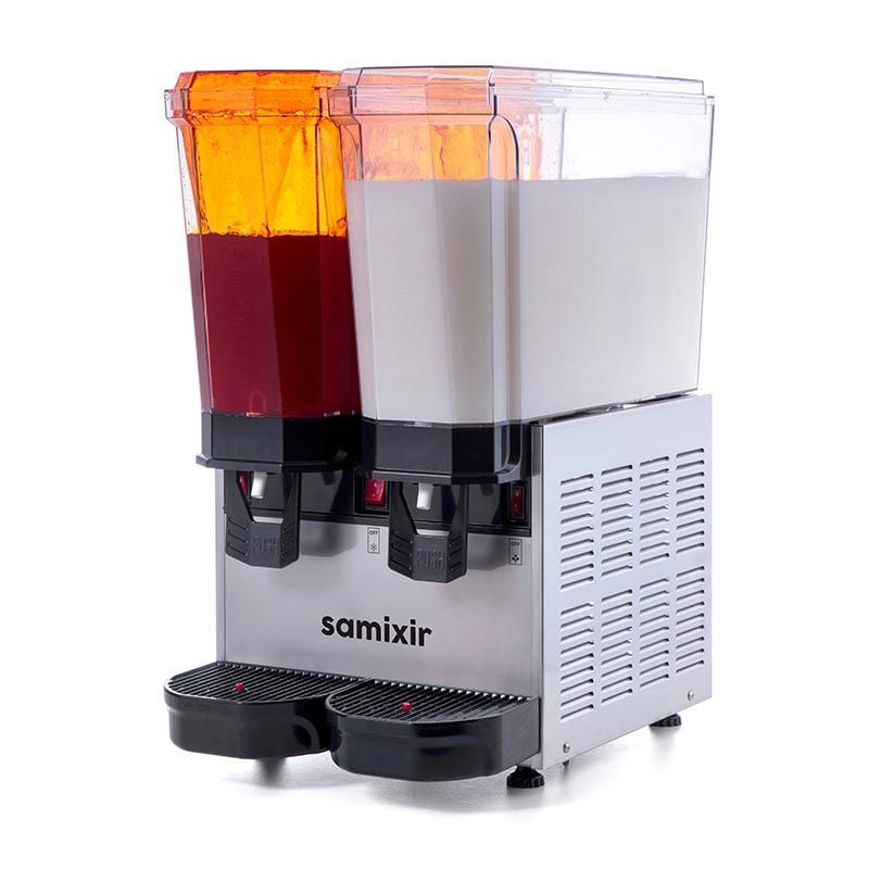 Samixir 40.SMI Inox 2x20 L Klasik Twin Soğuk İçecek Dispenseri | Fıskiyeli ve Karıştırıcılı
