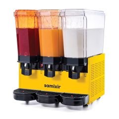 Samixir Triple Klasik Fıskiyeli ve Fıskiyeli Karıştırıcılı Soğuk İçecek Dispenseri, 20+20+20 L, Sarı 60.SSMY