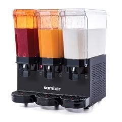 Samixir Triple Klasik Fıskiyeli ve Fıskiyeli Karıştırıcılı Soğuk İçecek Dispenseri, 20+20+20 L, Siyah 60.SSMB