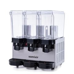 Samixir 60.SSMI Inox 3x20 L Triple Soğuk İçecek Dispenseri | Çift Fıskiyeli ve Karıştırıcılı Dağıtıcı