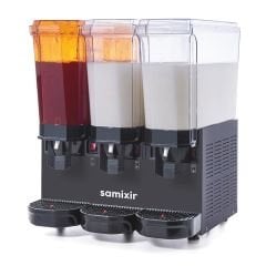 Samixir 60.SMMB Siyah 3x20 L Triple Soğuk İçecek Dispenseri | Fıskiyeli ve Karıştırıcılı Profesyonel Dağıtıcı