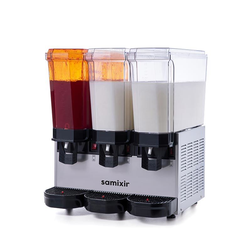 Samixir 60.SMMI 3x20 L Inox Triple Soğuk İçecek Dispenseri | Fıskiyeli ve Karıştırıcılı Dağıtıcı