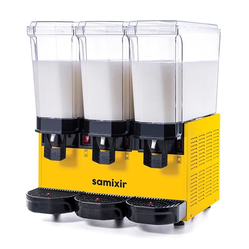 Samixir 60.MMMY 3x20 L Sarı Karıştırıcılı Soğuk İçecek Dispenseri | Triple Endüstriyel Soğutucu