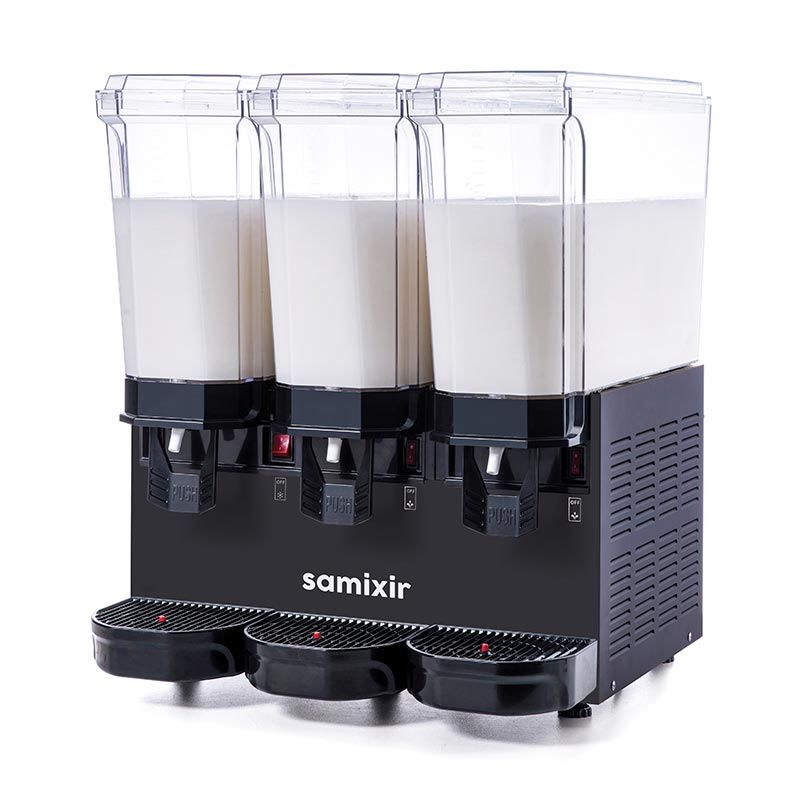 Samixir 60.MMMB 3x20 L Siyah Triple Soğuk İçecek Dispenseri | Karıştırıcılı Endüstriyel Soğutucu