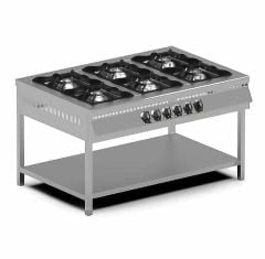 Pimak Gazlı 6’lı Taban Raflı Ocak 150x100x85 cm MX-6A | Endüstriyel Gazlı Ocak