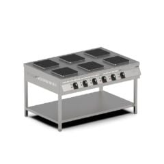 Pimak Elektrikli 3 Gözlü Pleyt Taban Raflı Ayaklı Ocak 150x65x85 cm MX27-3 | Endüstriyel Ocak