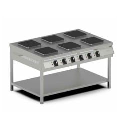 Pimak Elektrikli 6 Gözlü Pleyt Taban Raflı Ayaklı Ocak  150x100x85 MX27-6