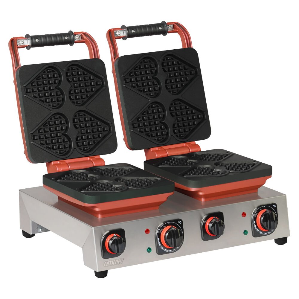 Omake WFL21.E22.0701 Çiftli Kare Waffle Makinesi Çubuklu Kalp Model, Zamanlayıcılı, Elektrikli