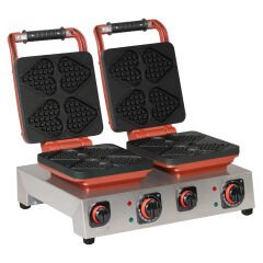 Omake WFL21.E22.0701 Çiftli Kare Waffle Makinesi Çubuklu Kalp Model, Zamanlayıcılı, Elektrikli