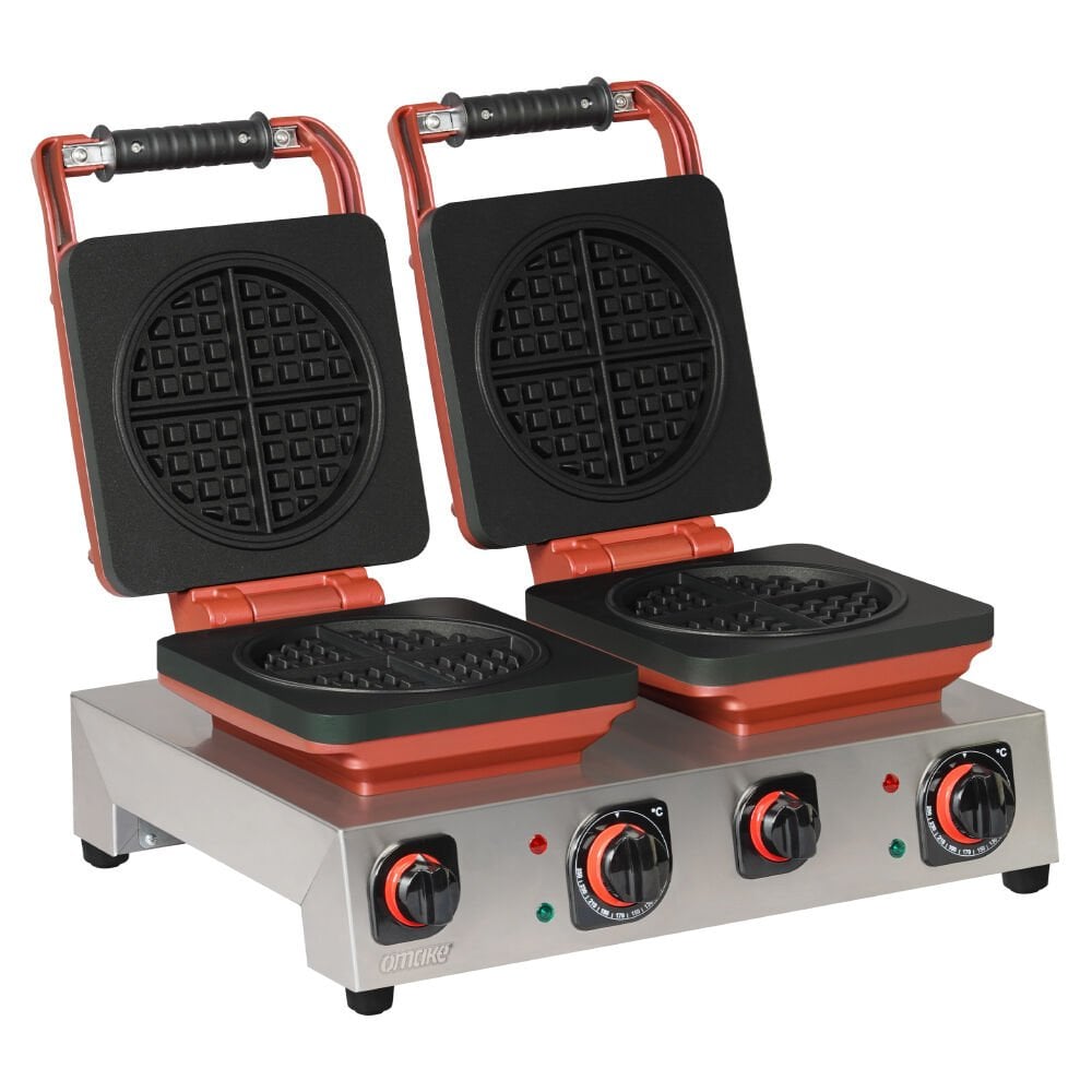 Omake WFL21.E22.1201 Çiftli Kare Waffle Makinesi Amerikan Model, Zamanlayıcılı, Elektrikli