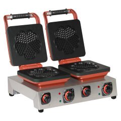 Omake WFL21.E22.1301 Çiftli Kare Waffle Makinesi Kalp Q190 Model, Zamanlayıcılı, Elektrikli