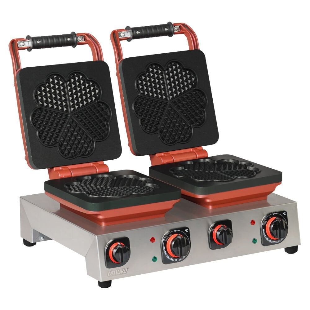 Omake WFL21.E22.1401 Çiftli Kare Waffle Makinesi Kalp Q220 Model, Zamanlayıcılı, Elektrikli