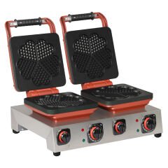 Omake WFL21.E22.1401 Çiftli Kare Waffle Makinesi Kalp Q220 Model, Zamanlayıcılı, Elektrikli
