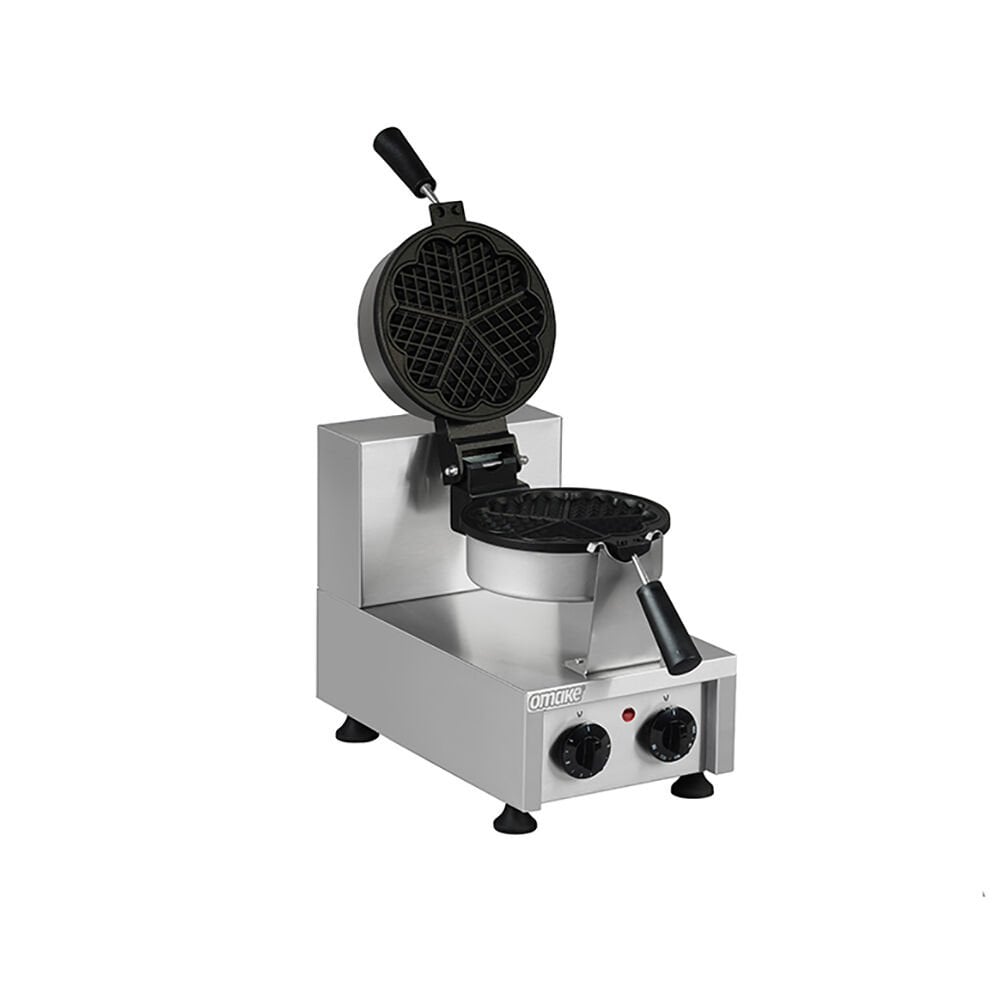 Omake WFL12.E12 .Çevirmeli Kalp Tekli Waffle Makinesi, Zamanlayıcılı, Elektrikli