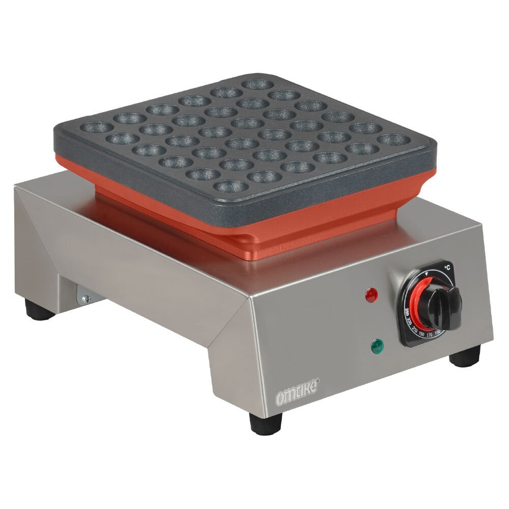 Omake PFR01.E11 Manuel Zamanlayıcılı Top Poffertjes Tekli Waffle Makinesi, Elektrikli