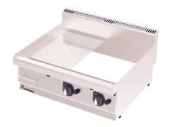 Kalitegaz Gazlı Pleyt Izgara Yarı Oluklu Yarı Düz 80x70x29 cm | Krom Kaplı CE Belgeli GS8070GC