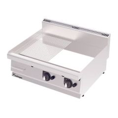 Kalitegaz Gazlı Pleyt Izgara Yarı Oluklu Yarı Düz 100x70x29 cm | Krom Kaplı CE Belgeli GS1070GC
