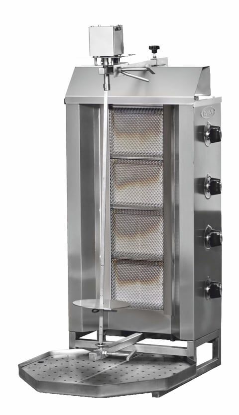 Pimak Üstten Motorlu Döner Ocağı 4 Radyanlı Gazlı LPG Ce Belgeli 47x75x117 cm DO7/M77-1(4P