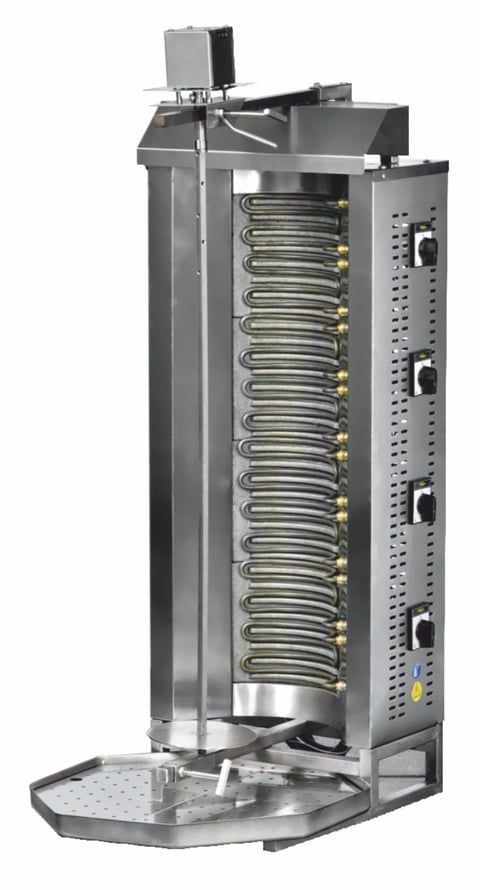 Pimak M077-4D Elektrikli 8 Isıtıcılı Döküm Döner Ocağı – Üstten Motorlu, 50x60x105 cm