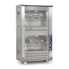 Pimak MOO9-E Tamburlu Piliç Çevirme Makinesi – Çift Katlı, Elektrikli, 40 Piliç Kapasiteli Döner Izgara