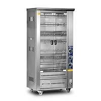Pimak PI3/M010B Lavataşlı Piliç Çevirme Makinesi – Çift Vitrinli, Doğalgazlı, 48 Piliç Kapasiteli Profesyonel Döner Izgara