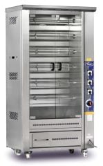 Pimak M010-DE Elektrikli Piliç Çevirme Makinesi – Tek Vitrinli, Alt Dolaplı, 24 Piliç Kapasiteli Profesyonel Döner Izgara