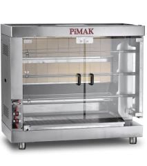 Pimak M004-K Set Üstü Gazlı Kollu Piliç Çevirme Makinesi – 15 Piliç Kapasiteli Profesyonel Döner Izgara