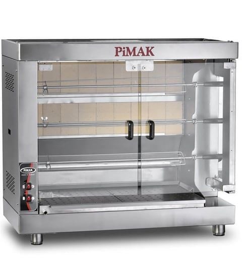 Pimak PI6/M005-K Set Üstü Gazlı Kollu Piliç Çevirme Makinesi – 25 Piliç Kapasiteli Profesyonel Döner Izgara