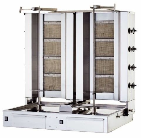 Kalitegaz 4+4 Gözlü Alttan Motorlu Döner Ocağı Gazlı İkiz Model KLG 224-T