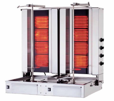 Kalitegaz Döner Ocağı 4+4 Gözlü Elektrikli Alttan Motorlu İkiz Model Döner Ocağı KLG171T