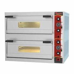 Kalitegaz Elektrikli Pizza Fırını 12x30 cm Pizza Kapasiteli Çift Katlı Manuel E6302WAB Rinnova